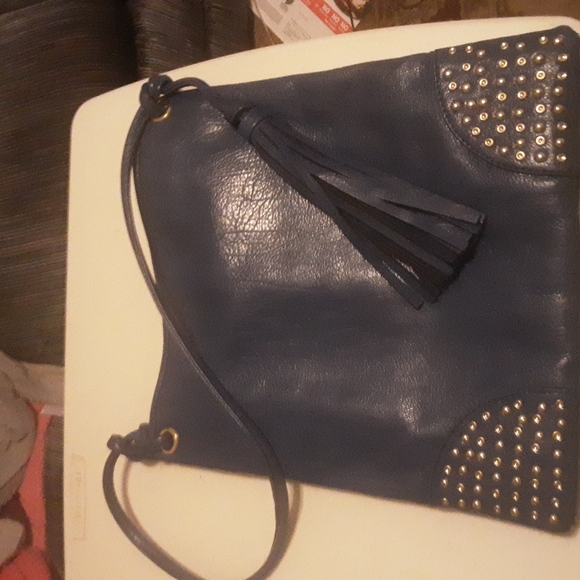 Steve Madden Studded Large Tassel Vegan Leather Shoulder Bag - Picture 6 of 10